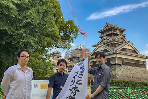 修復途上の熊本城にて（2018年6月22日）